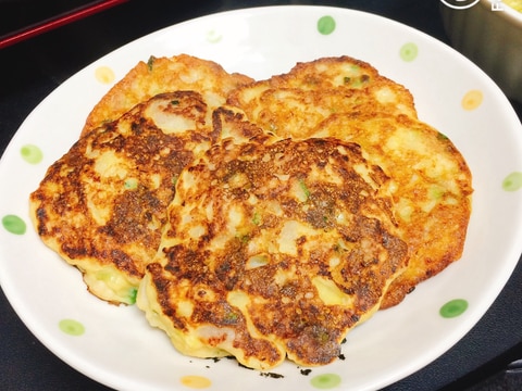 マグロと山芋のふわふわお好み焼き風